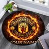 Custom Name Manchester United Round Area Rug,Carpet Rug for Living Room Bedroom Sofa Playroom Decor,Non-slip Floor Mat