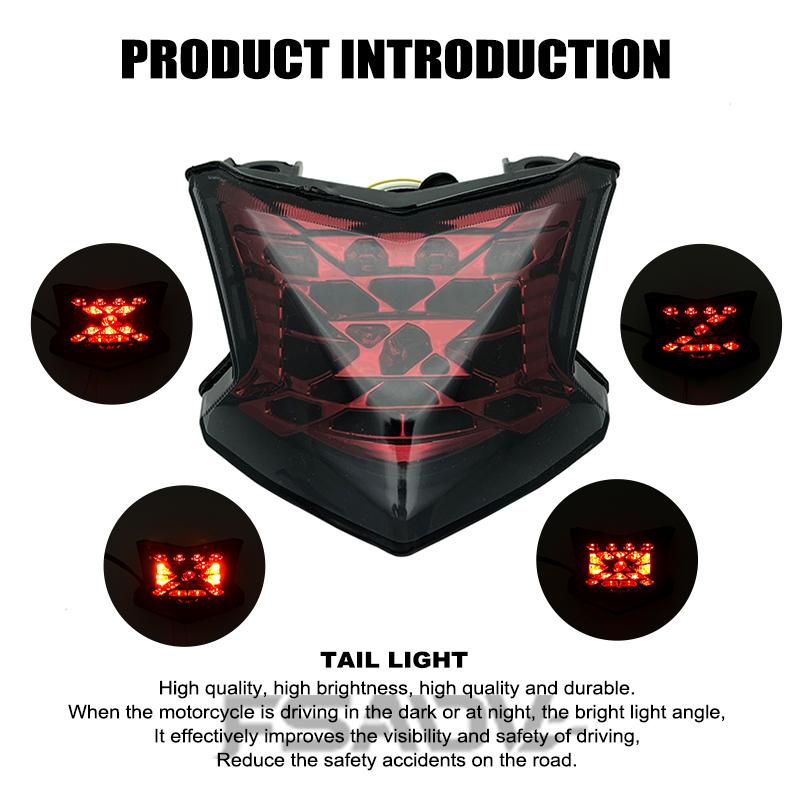 For Kawasaki For Ninja 650 Z650 Integrated LED Turn Signal Indicator Lamp Z900 2017-2023 2022 2021 Motorcycle Rear Tail Light