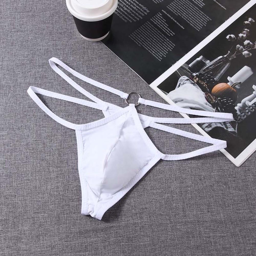 Transparent Men's Thin Thong Hollow Out Triangle Panties Simple T-back Briefs Male