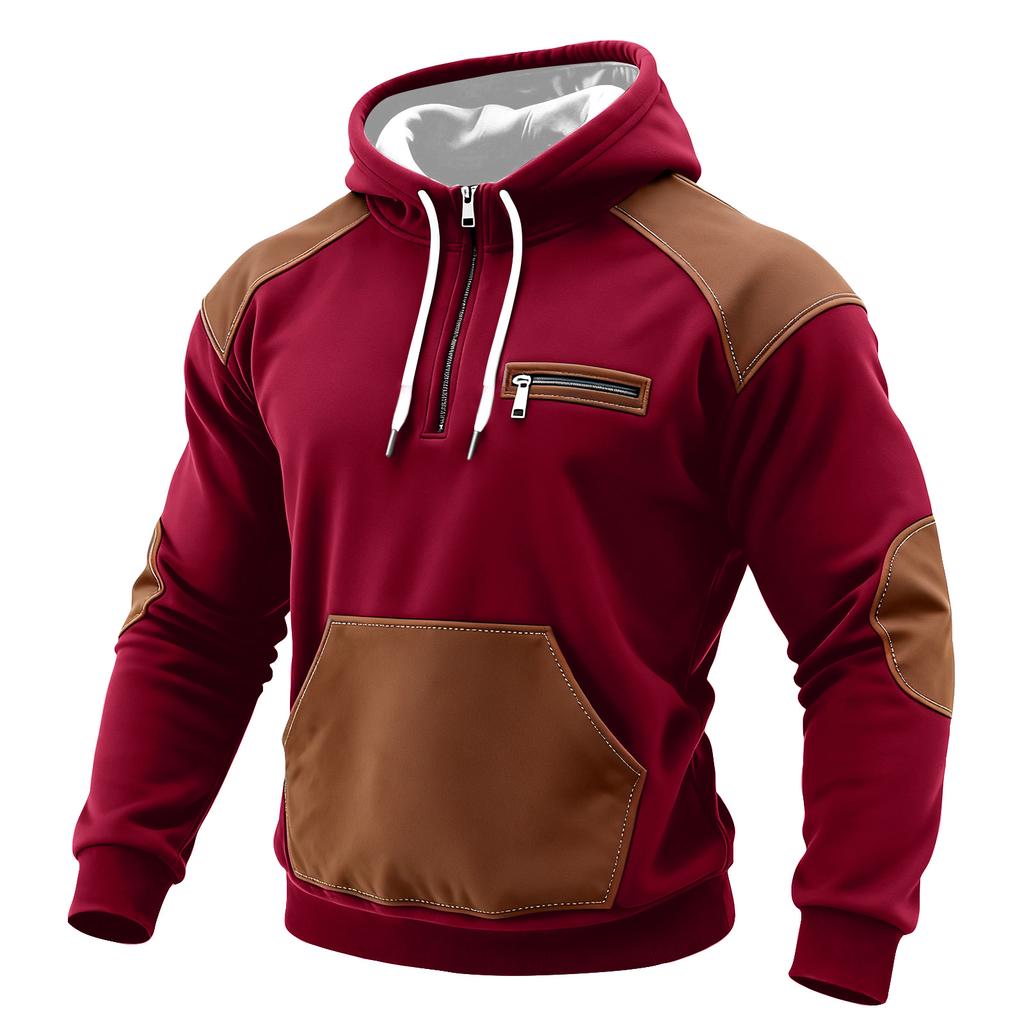Men's Colorblock Sweatshirt Hoodie Men's Sports Large Size Casual Sweatshirt