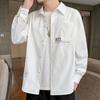 American Style Gradient Long Sleeve Men's Shirt – Casual Loose Fit with Turn-Down Collar for Spring, Autumn, and Summer.
