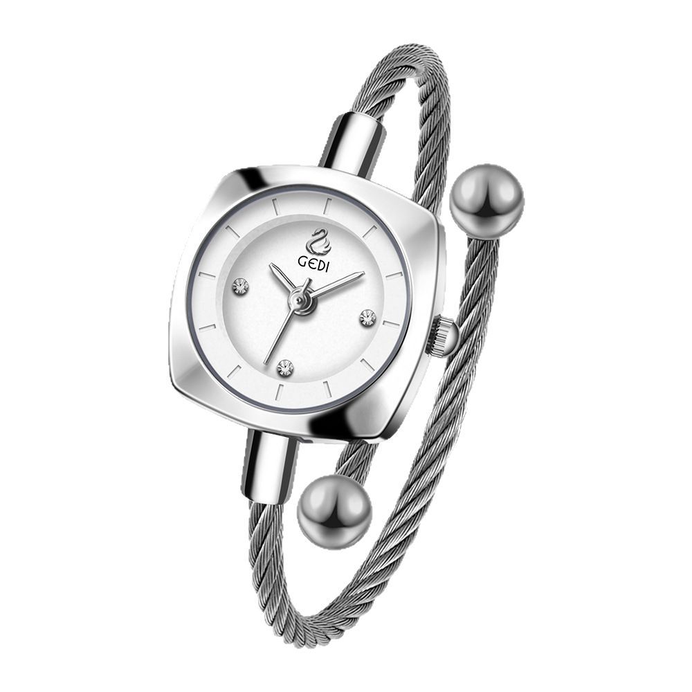 Niche Exquisite And Small Creative Metal Woven Rope Bracelet Watch Niche High-End Swan Quartz Watch