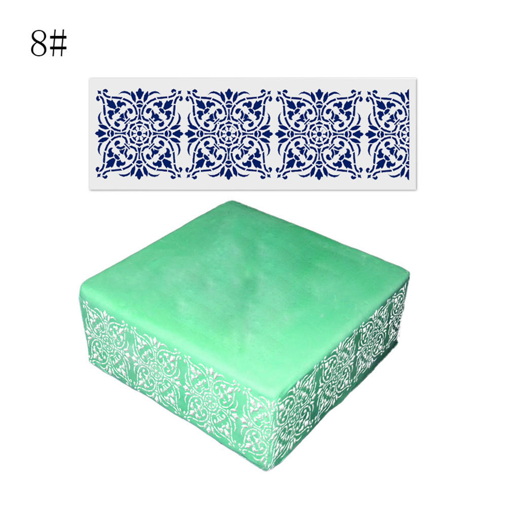 Cake Decorating Tool Damask Lace Border Cake Side Cupcake Stencil Sugarcraft Decoration Mould Baking Tool Kitchen Accessories