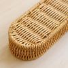 Oval Shape Tableware Storage Basket Retro Plastic Faux Wicker Tray Decorative Desk Shelf Baskets Desk Organization