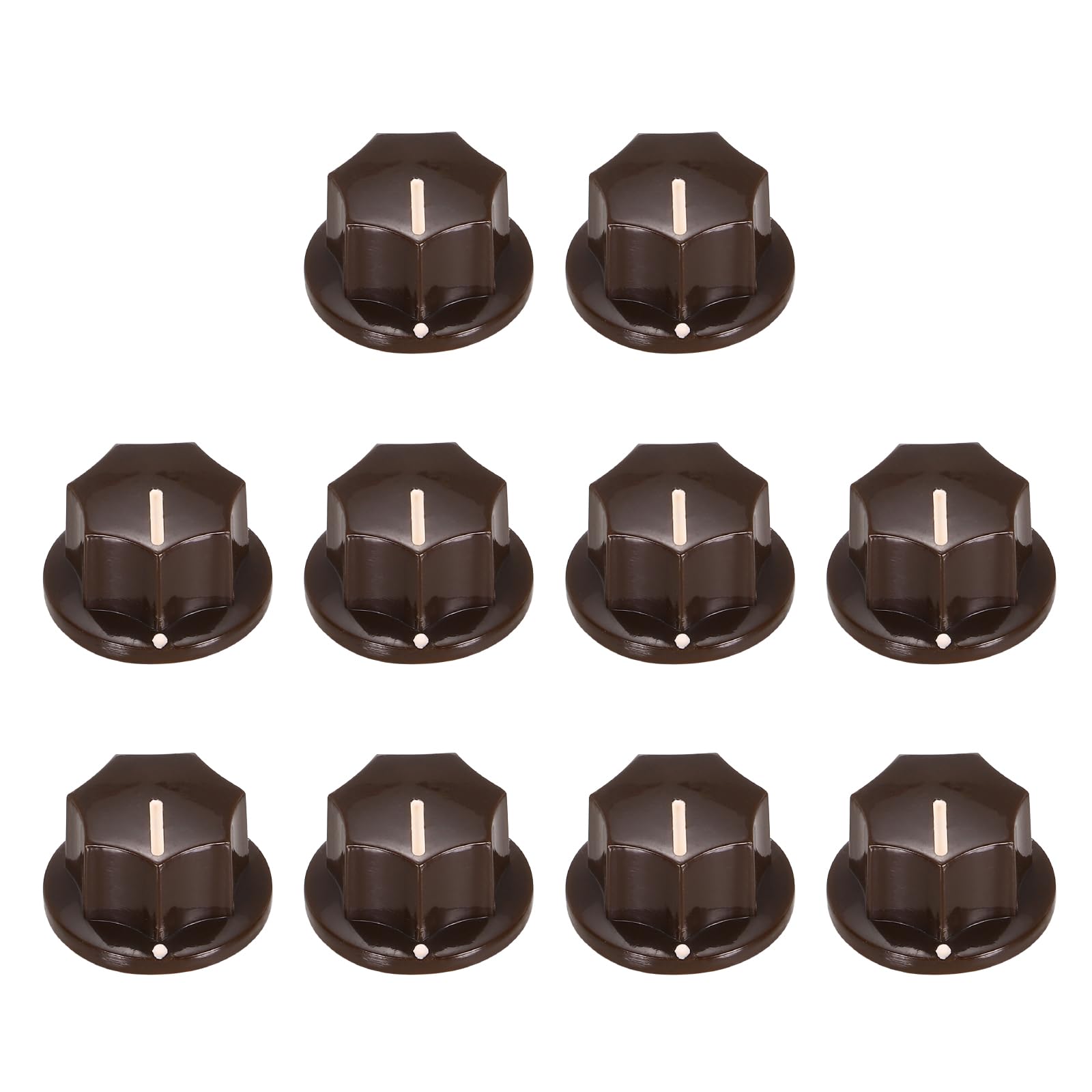 

uxcell A B S Copper Potentiometer Top Hat for for Brown & Knobs, 10-Piece Set, 1/4-inch, Shape, Volume/Tone Control, Guitar/Audio Mixer/Amplifier,