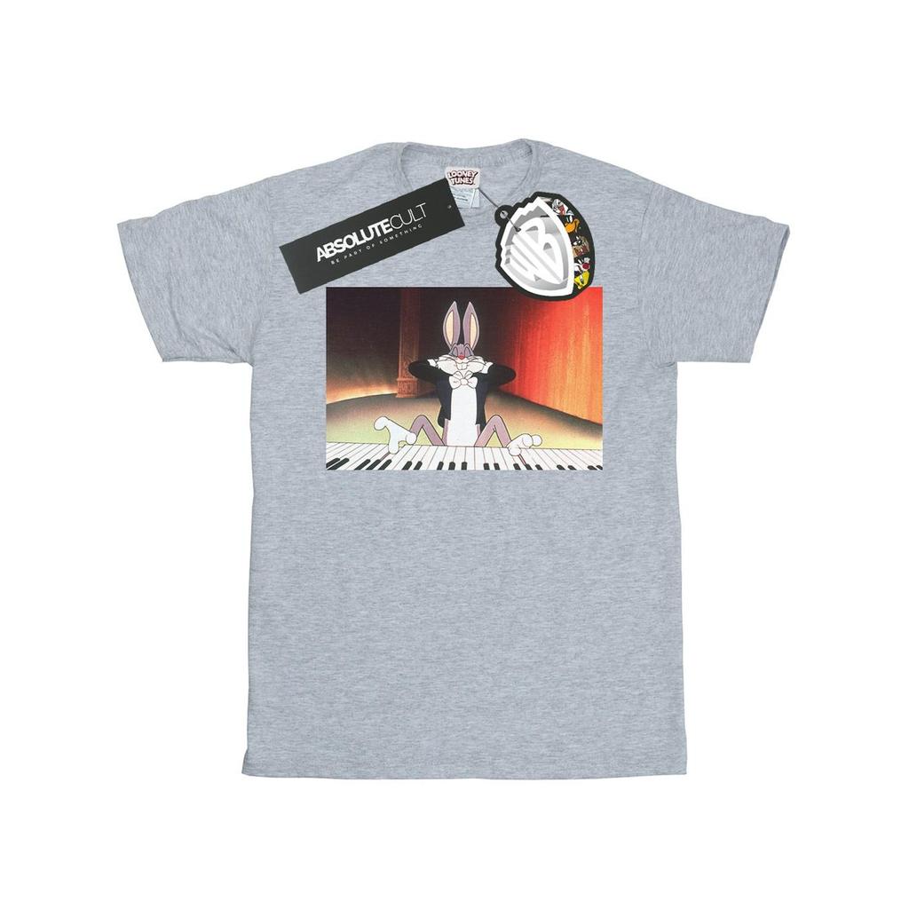 Looney Tunes Mens Bugs Bunny Playing Piano T-Shirt