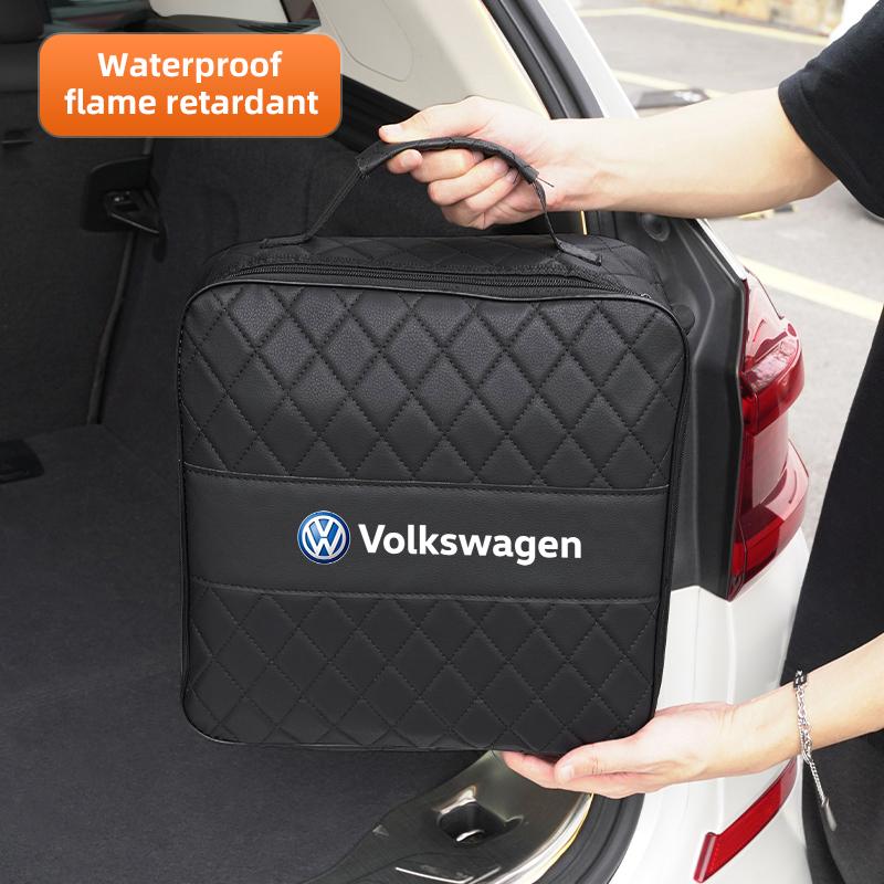 Car Leather Storage Bag High-capacity Auto Trunk Handbag For Volkswagen VW GTI Polo Golf Passat Tiguan Arteon Touareg CC Taigo zf0