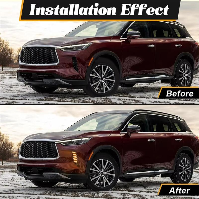 Car Front Bumper LED DRL Daytime Running Lights Turn Signal Lamps For Nissan Infiniti QX60 -2025