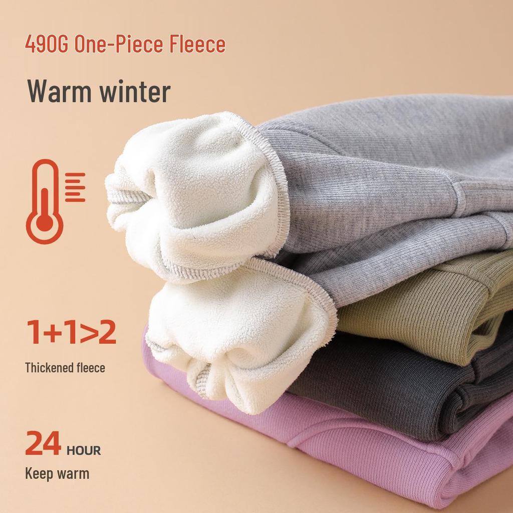 Dudu Home Winter Fleece-Lined Baby & Kids' Pants: Thick, Warm, Unisex Sports Pants for Boys and Girls