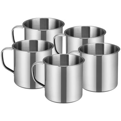 5 tazas de agua de acero inoxidable irrompibles y ligeras para camping, picnic, viajes, taza de leche, recipiente para beber