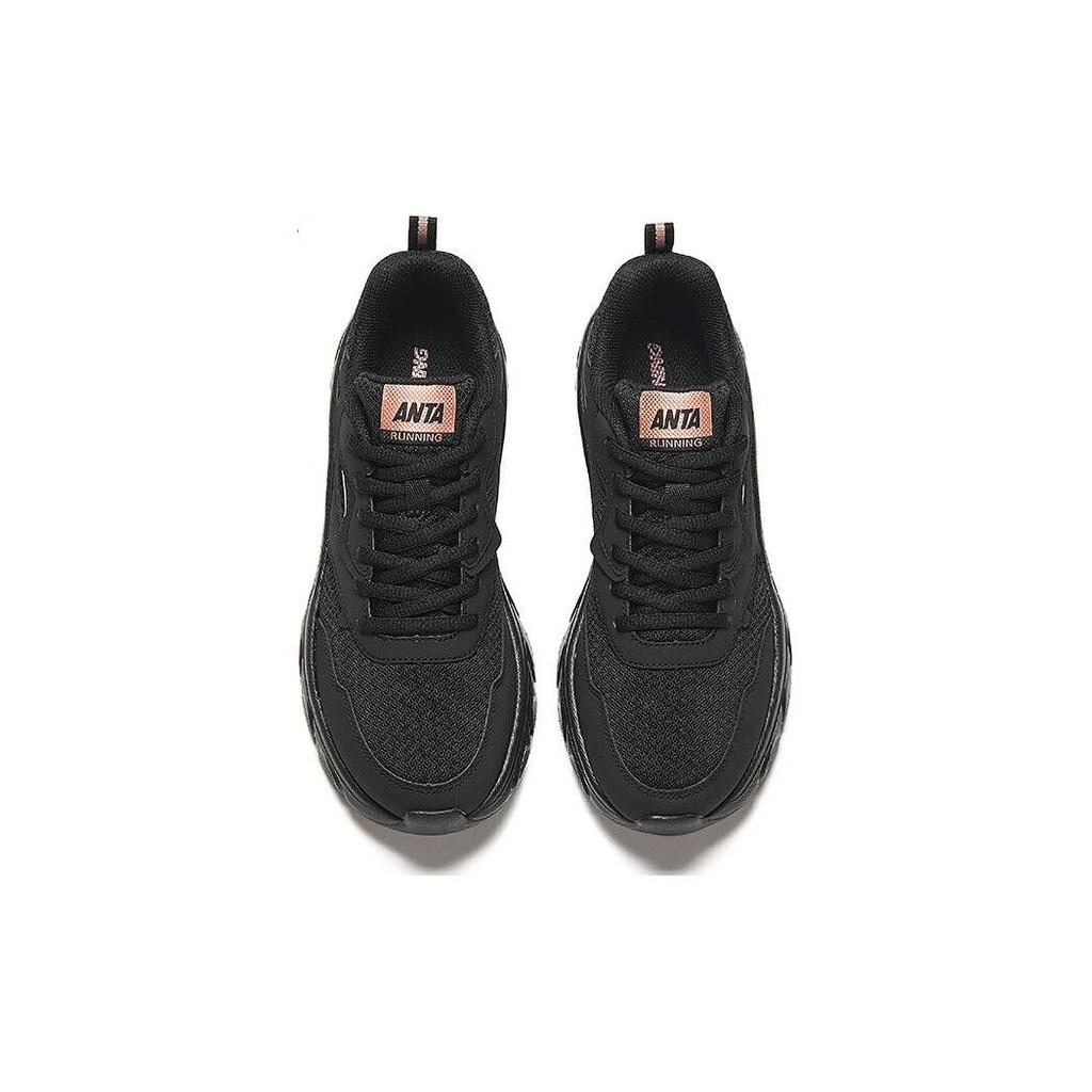 Anta Comfortable Versatile Shock Absorbing Wear Resistant Low Top Running Shoes Women Sneakers Black Rose-Gold 922225530-12