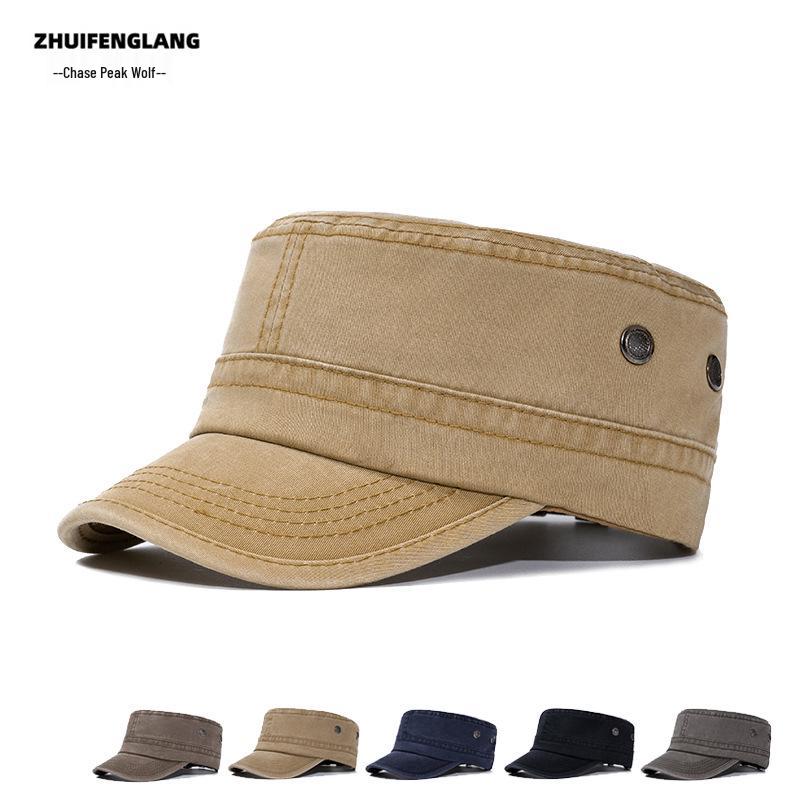 Men's Large Washed Cotton Military-Style Soft Top Duckbill Sun Hat