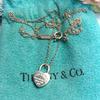 Used TIFFANY & Co. Return To Heart Lock Mini Necklace 925 Storage Bag