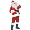 Santa Suit Christmas Santa Clauses Costume for Men Adults 9Pcs Santa Costume Outfits Funny Santa Bear Hat Eyeglass