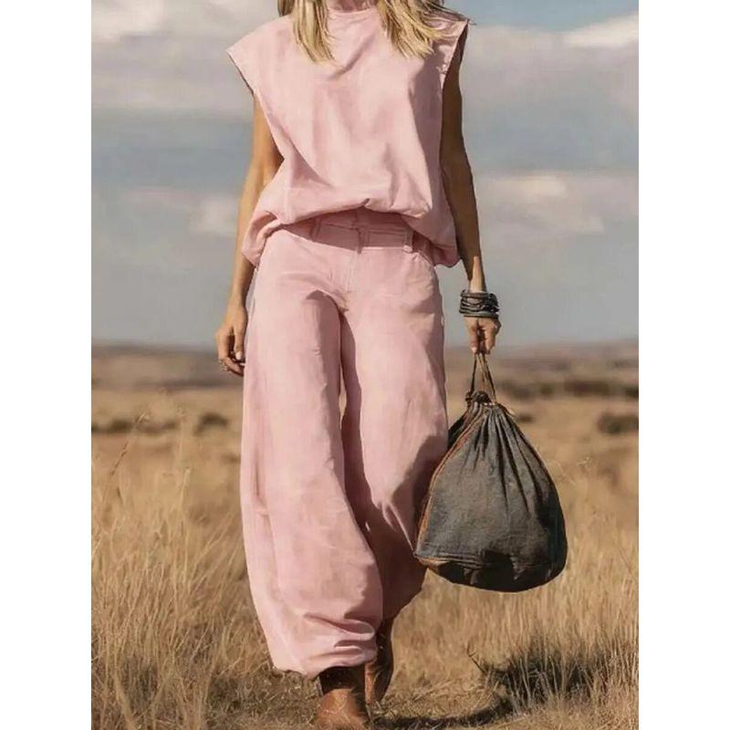 

Independent Website Cross-Border Hot-Selling European and American Denim Vest Spring and Summer New Style Top Denimcustomfactory Pink M