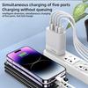 120W Schnellladegerät Mit 3 USB-A Und 2 USB-C Ports Hohe Ladegeschwindigkeit Für Reisen Home-Office-Nutzung Für Smartphones Tablets
