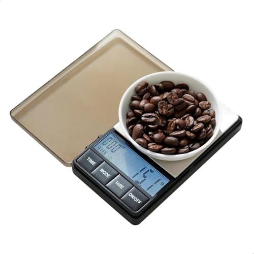 

watchget Pocket Digital Scale, Compact Coffee Scale, Portable Scale, 0.1g-1000g Precision, 0.1g Increments, with Lid, Portable for Outdoors and Campin