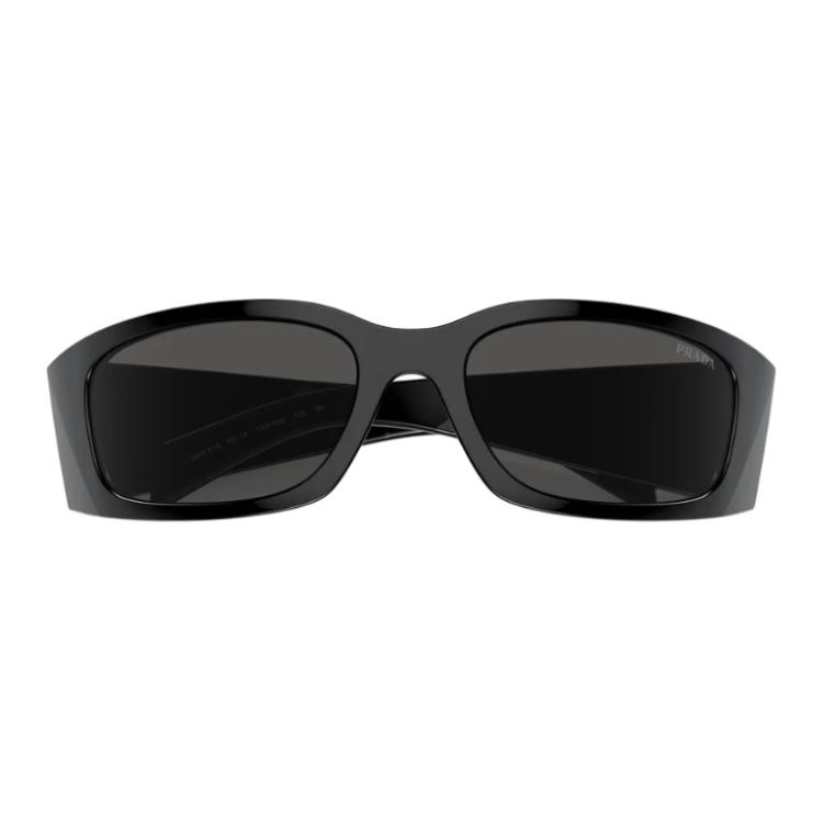 Prada Irregular Shape Sunglasses With Arm Logo Unisex sunglasses Black PRA19S-1AB5S0