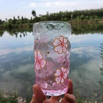 Tasse à eau en verre glacier peinte à la main Shangqi