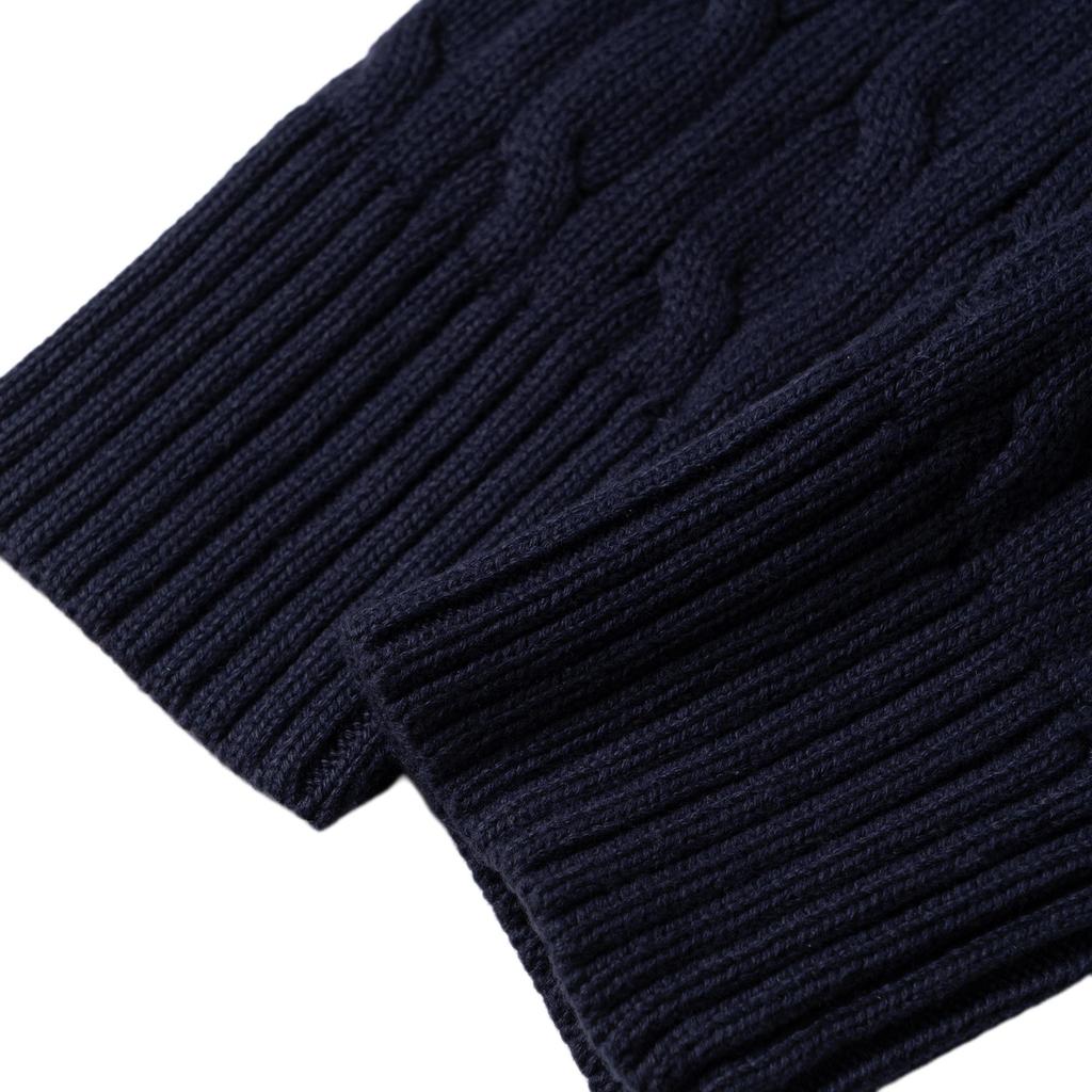 Svetr Polo Ralph Lauren Jednobarevný Kulatý výstřih Logo Dlouhý rukáv Ležérní Dětské topy Modrý 323702674-060