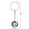 Double-Sided Glass Galaxy Keychain with Moon, Earth, Mars Pendants