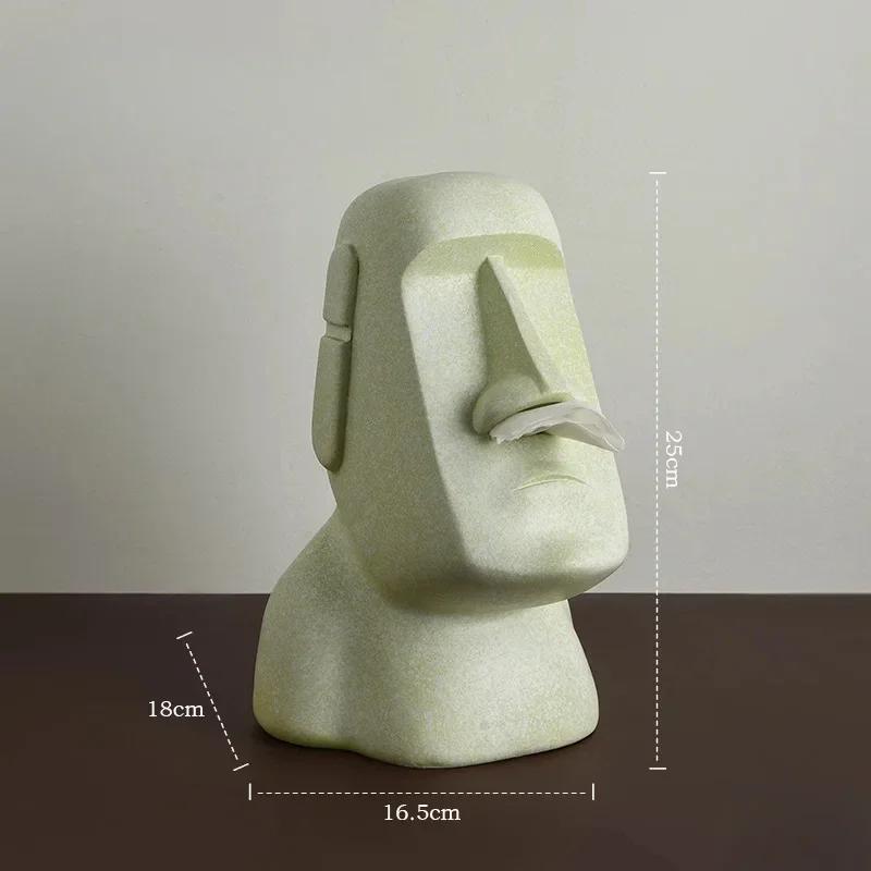 Kitchen Moai Stone Statue Island Portrait Dispenser Tissue Box Napkin Storage Mouth Organizer Accessories Useful Things Decor