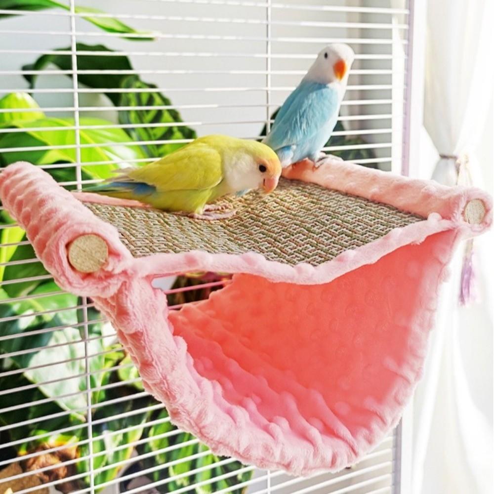 New Summer Parrot Hammock Breathable Hanging Type Pet Bird Cage Swing Double-layered Budgie Hammock Cage Decor