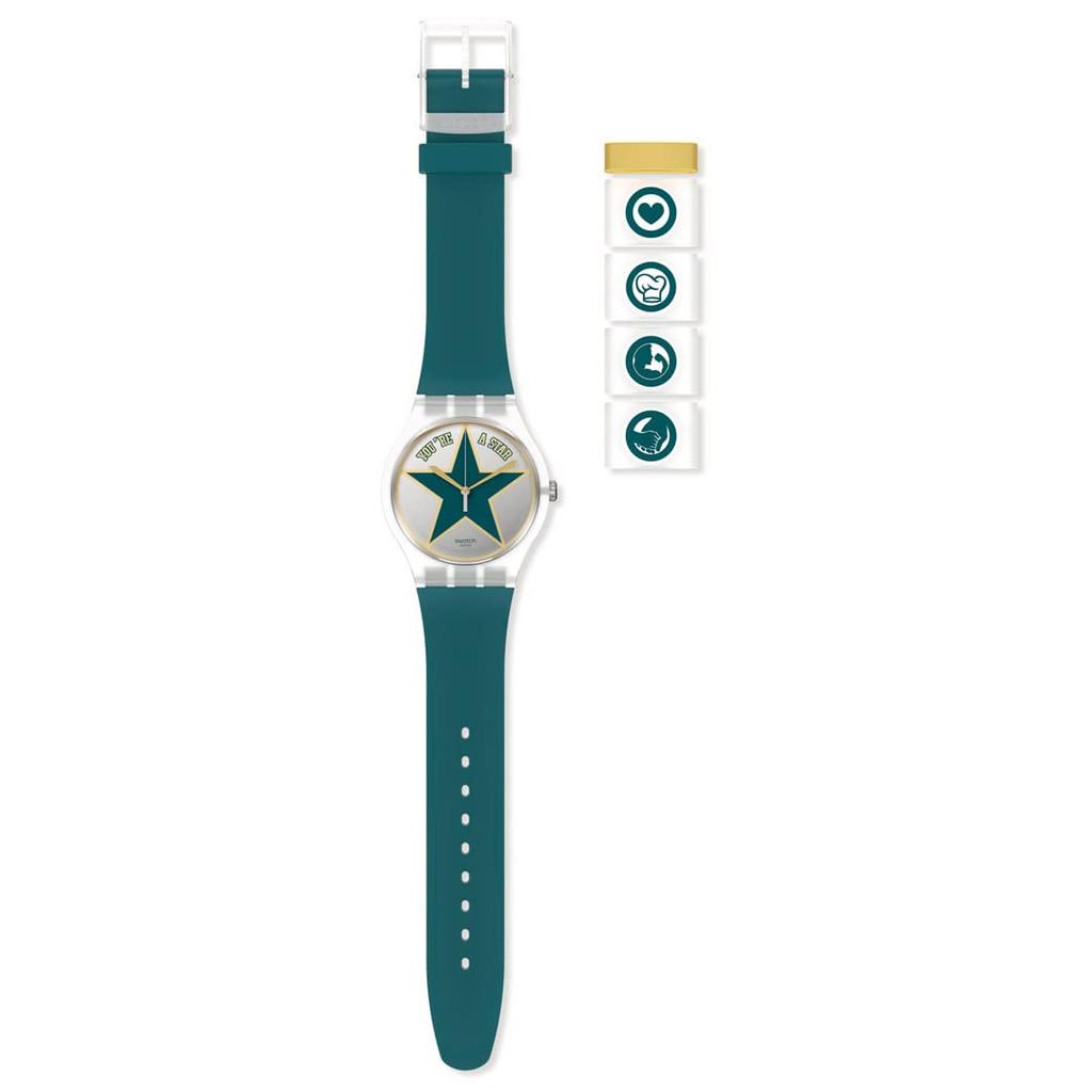 Swatch SO29Z119 STAR DAD New Gent Green Watch