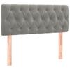 Box Spring Bed with Mattress Light Grey 90 x 190 cm Velvet