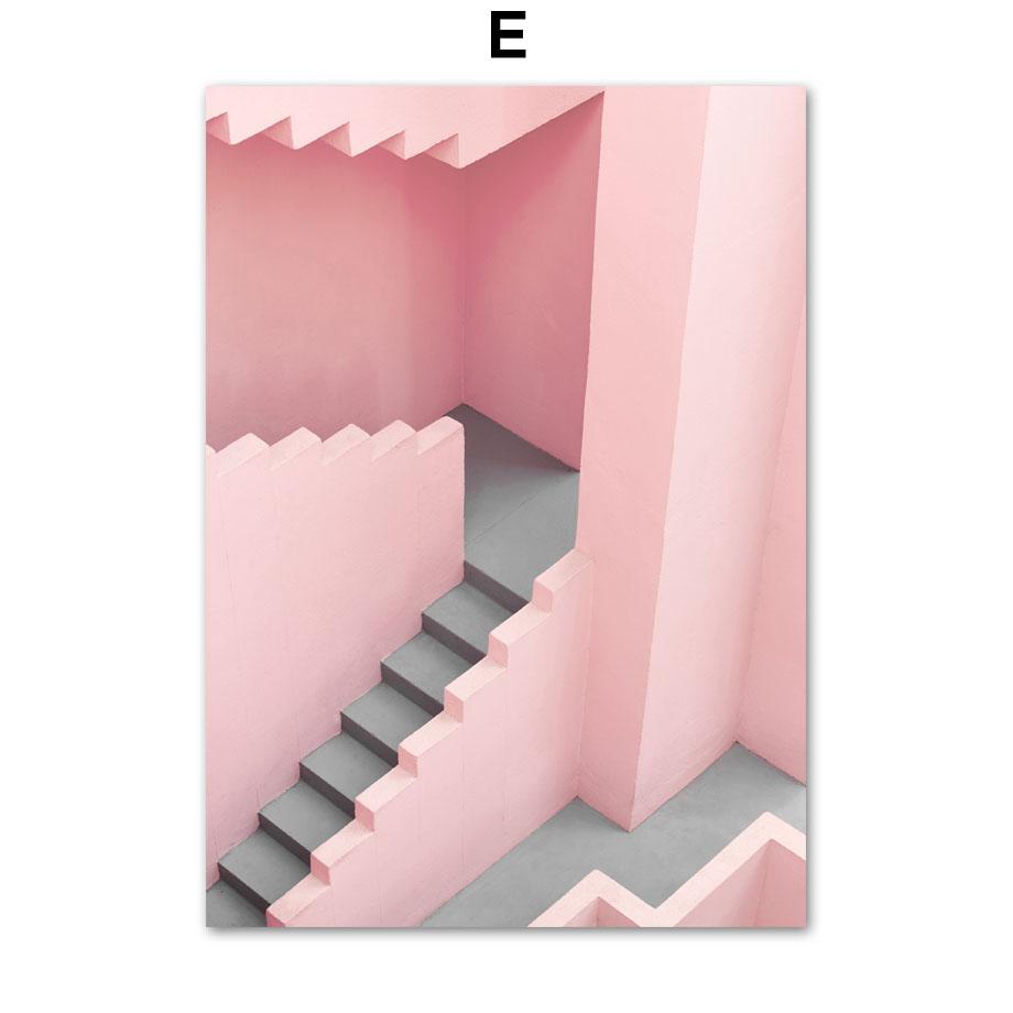 Pink City Flower Bike Coffee Shop Girl Room Nordic Posters And Prints Wall Art Canvas Painting Wall Pictures For Living Room Bar