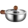 Baizi En 304 Stainless Steel Walnut Handle Bowl