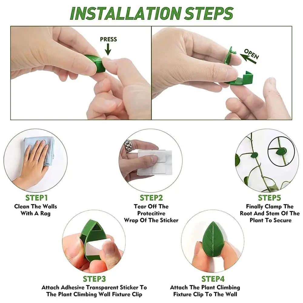 10/50 PCS Plant Climbing Wall Fixture Rattan Vine Bracket Fixed Buckle Leaf Clips Traction Holder Plant Fixing Clip Garden Tool