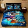 Dragon Ball Super Muster Bettwäsche Steppbett Set Bettbezug Kissenbezug Zuhause Geburtstagsgeschenk(1 Bettbezug + 2 Kissenbezüge, ohne Füllung)