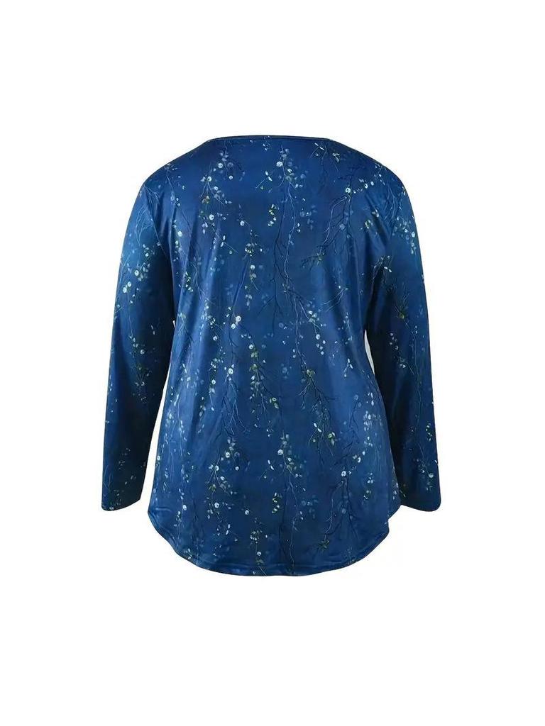 European & American Elegant Plus Size Buttoned Top for Women - Spring/Autumn Fashion