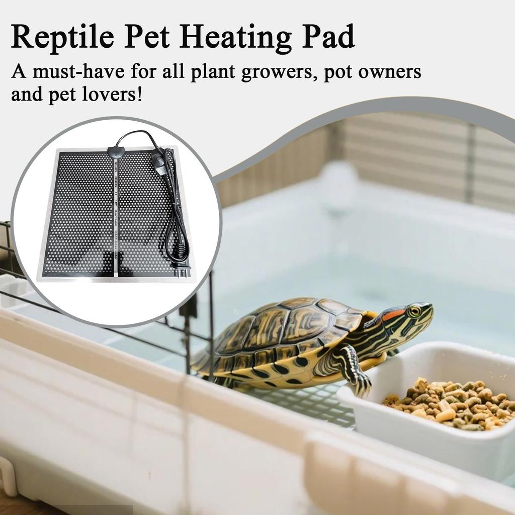 Reptile Heat Pad 15x14cm Electric Waterproof Under Tank Heater Spider Snake Aquarium Heating Pad For Pets Small Animals Seedling