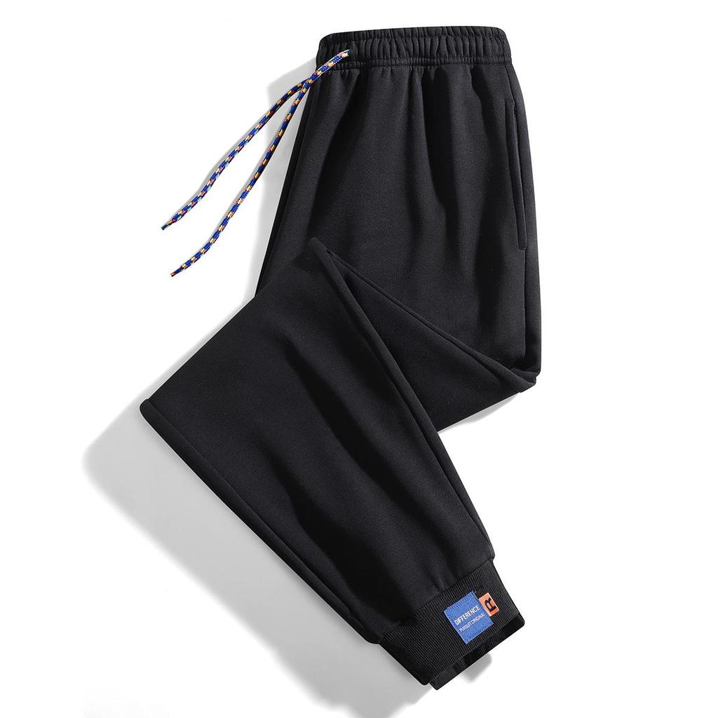 2025 Spring & Fall Korean Style Men's Loose Ribbed Sweatpants - Trendy Nine-Point Casual Sports Pants