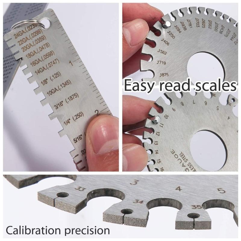 Round Wire Cable Thickness Gauges with Double Side Scale Wire Diameter Measuring Tool for Accurate Sheet Metal Measurement