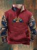 Men's 3D Print Half-Zip Long Sleeve Hoodie Jacket