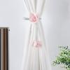 Flower Shape Curtain Holdbacks Polyester Fabric Multiple Color Option Simple Setup Window Decoration