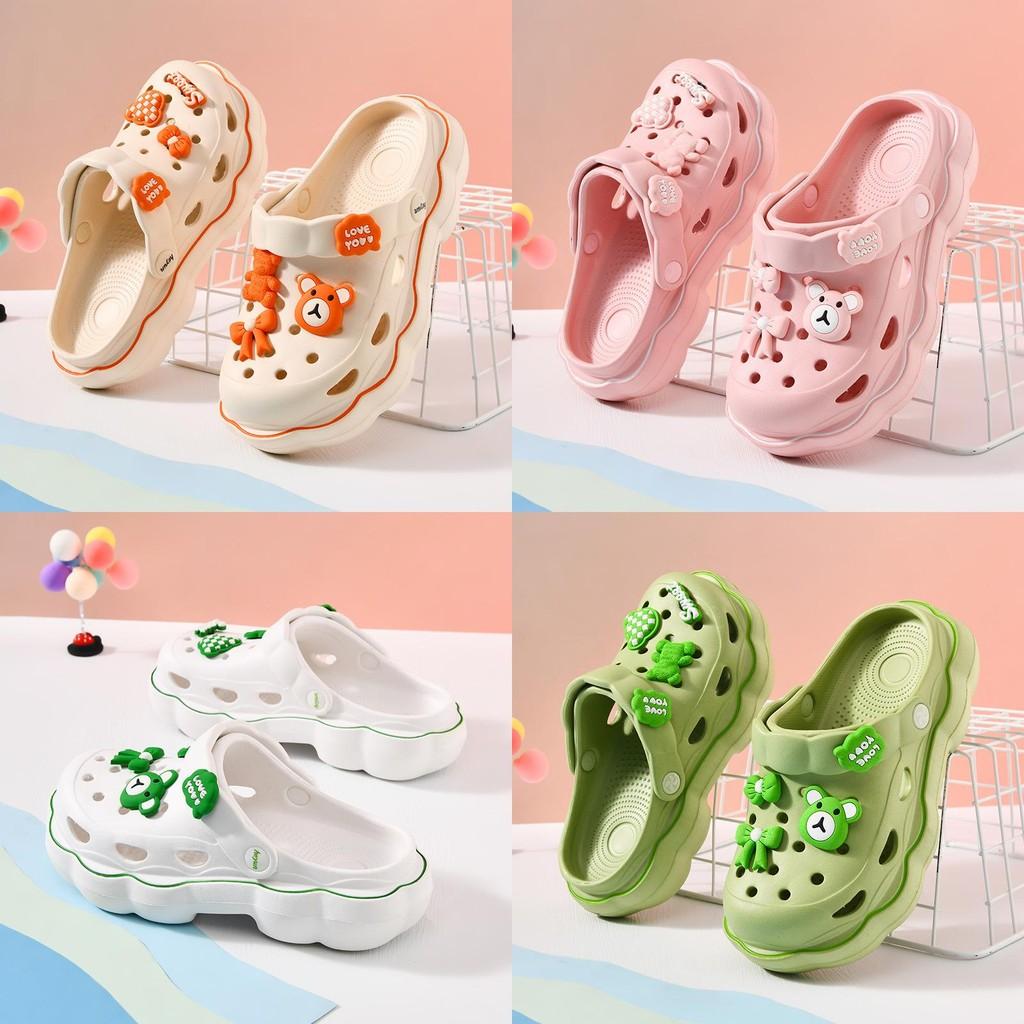 Eva Breathable Summer Girls Sandals With Nonslip Cartoon Design In Soft Colors