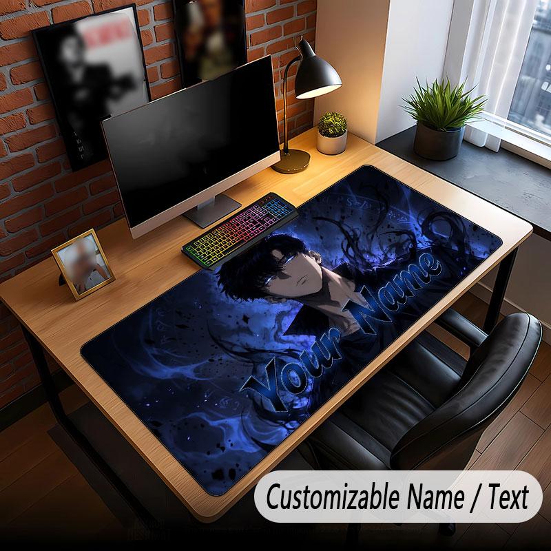 Custom Name Extended Mouse Pad,Solo Leveling Gaming Desk Mat For Home Office Desktop Decor