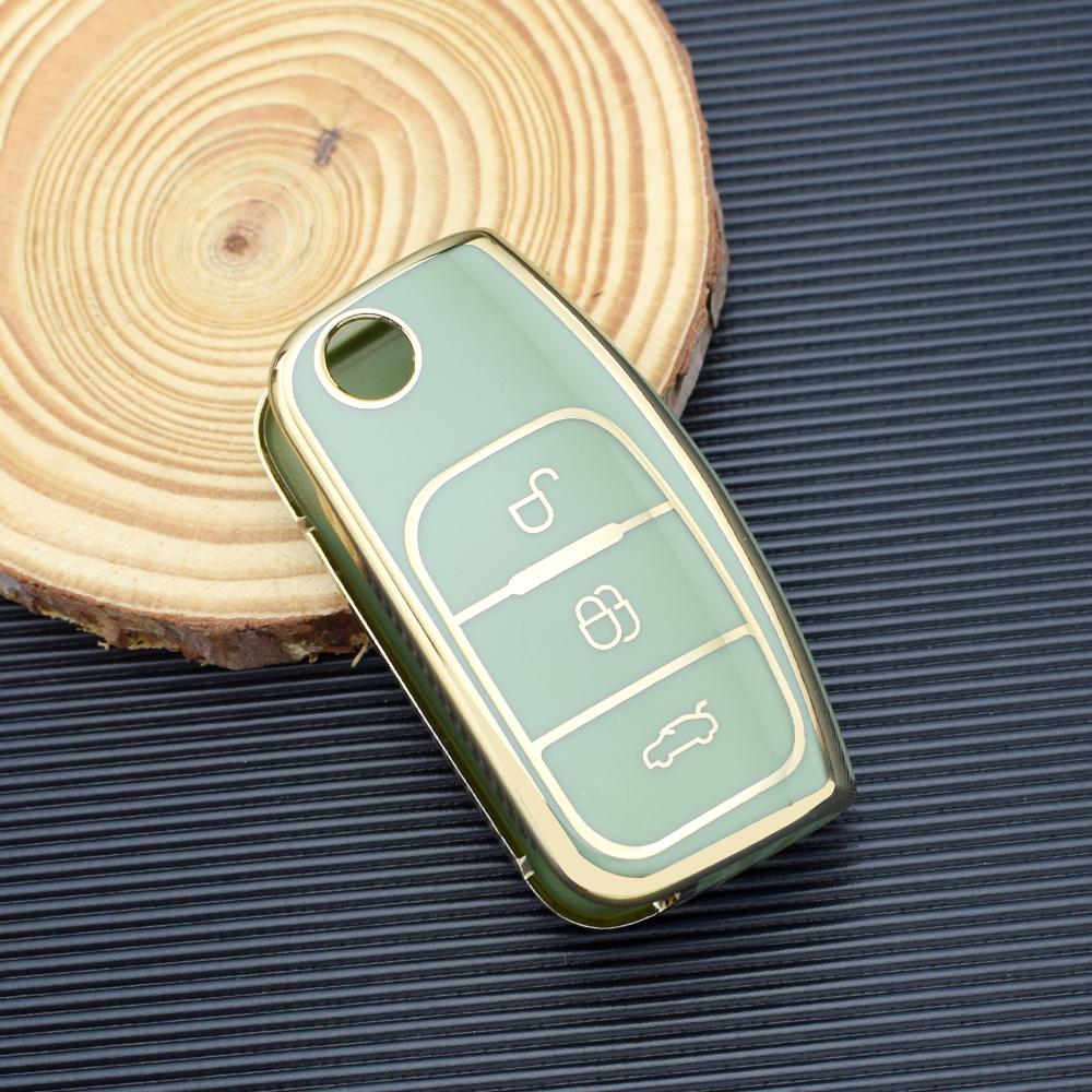 Shell Fob TPU Car Soft Folding Key Case Holder Full Cover For Ford Focus 2 Falcon Escape Galaxy Kuga B-Max C-Max Ecosport Fiesta