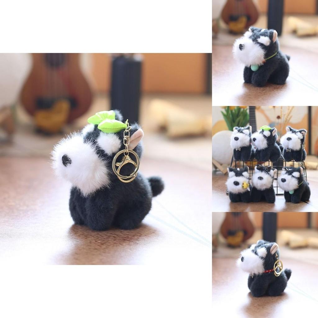 Schnauzer Plush Keychain Super Soft Pp Cotton Bag Charm Gift For Kids Dog Lovers