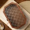 Luxury Wooden Cosmetic Storage Box Multi-Functional Glass Floral Storage Cabinet Flip Cover Jewelry Box Jewelry