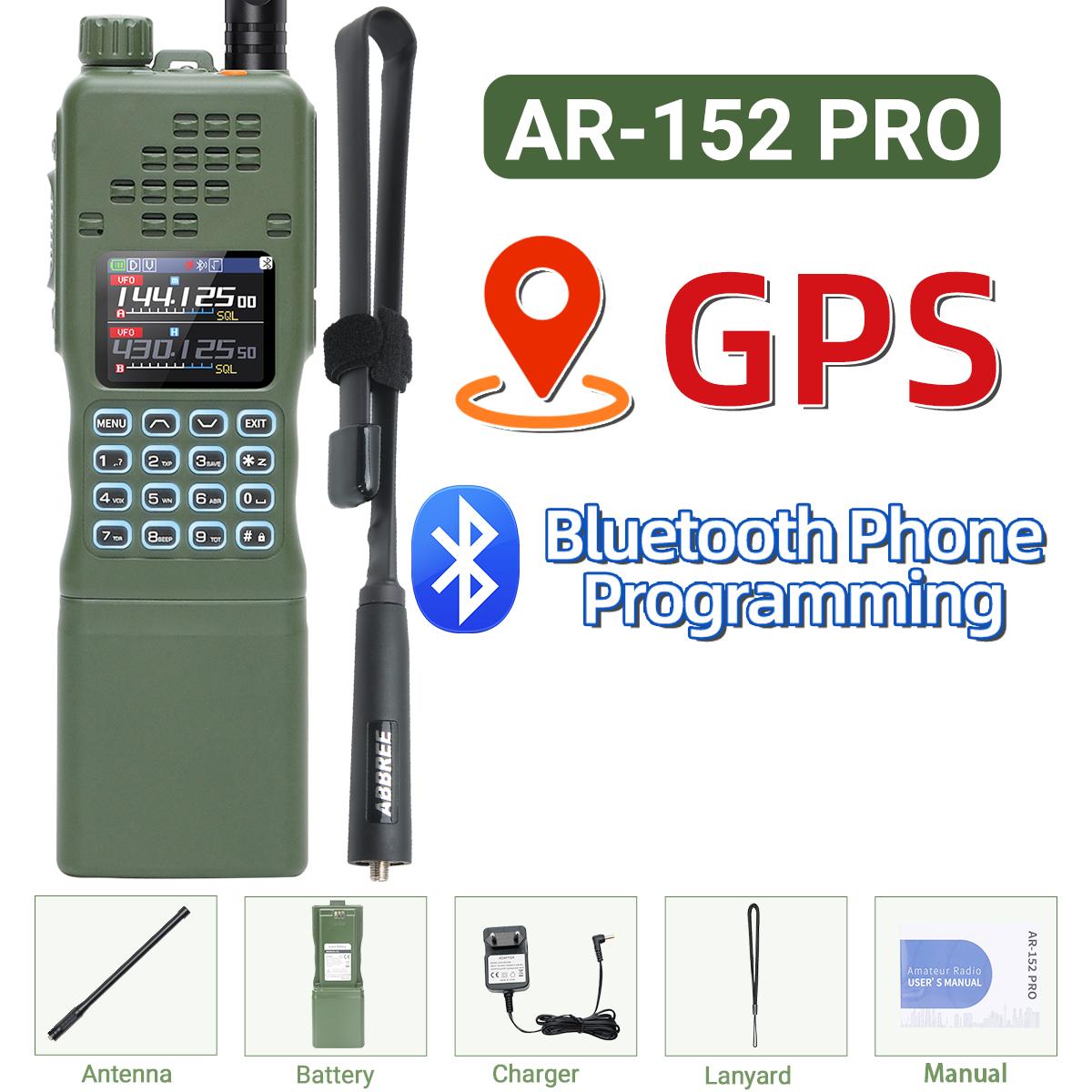 Nieuwe BAOFENG AR-152 PRO GPS Walkie Talkie Bluetooth Programmering Multi Band Tri-power 12000mAh Tactisch Lange Afstand Amateurradio US