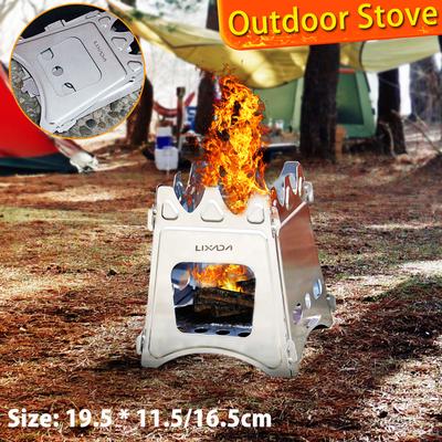 Lixada Camping Titanium Wood Stove Portable Folding Wood Burning Backpacking Stove for Outdoor