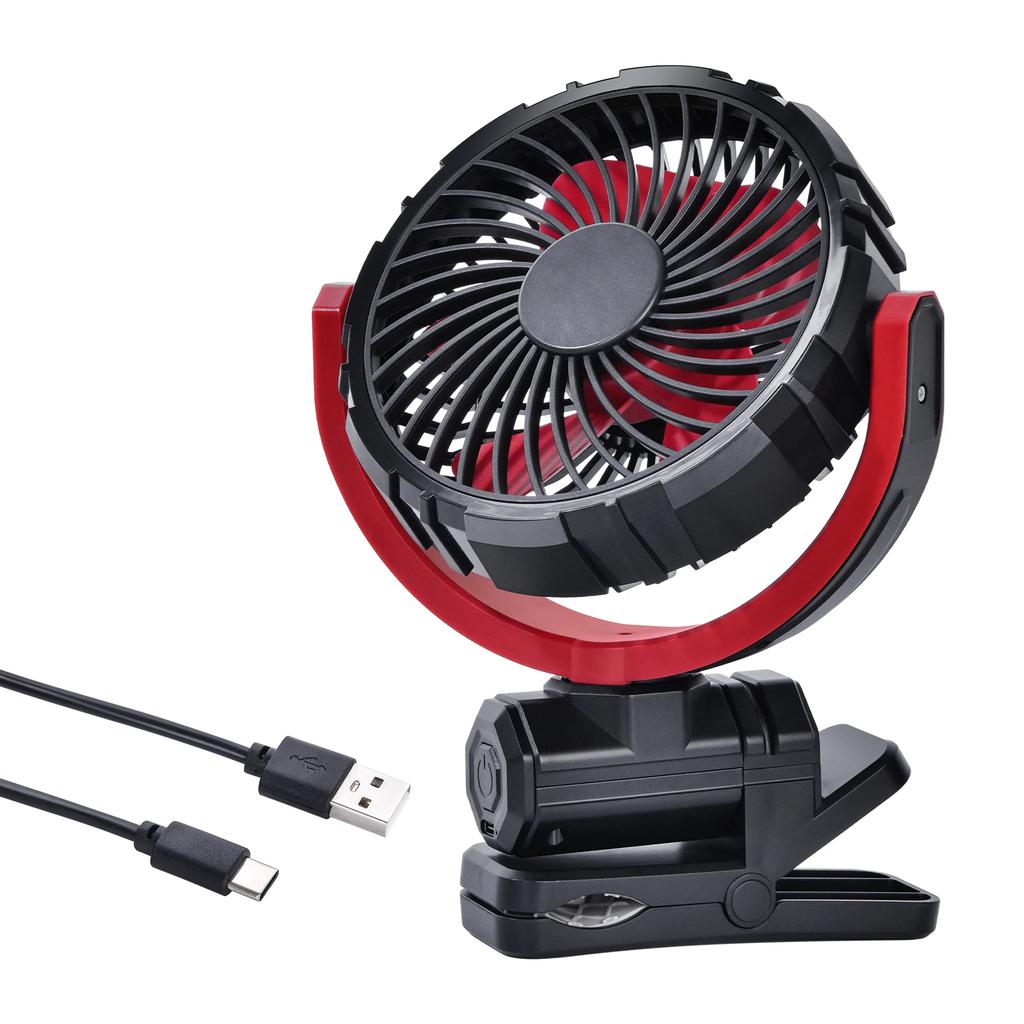 2000mAh USB Car Fan Rechargeable Brushless Cooler Summer Cooling Clamp Fan 900 Rotatable Portable Cooling Tool Electronic Fan