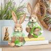 Bunny Statue Festive Straw Animal Sculpture Easter Bunny Decoration for Table Centerpiece Indoor Bedroom Desk Bookshelves