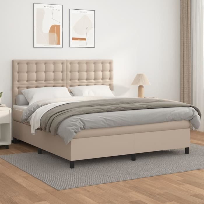 3144600 vidaXL Divan Bed with Mattress Grey 120x200 Cm Faux Leather