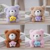 Plush Bear Keychain With Star Bag Pendant For Kids And Gift Use